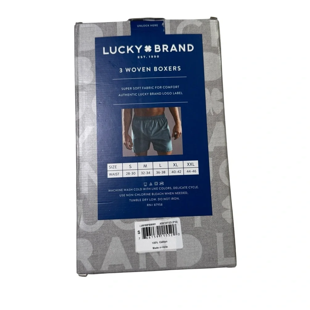 NIB Lucky Brand Woven‎ Cotton Boxers